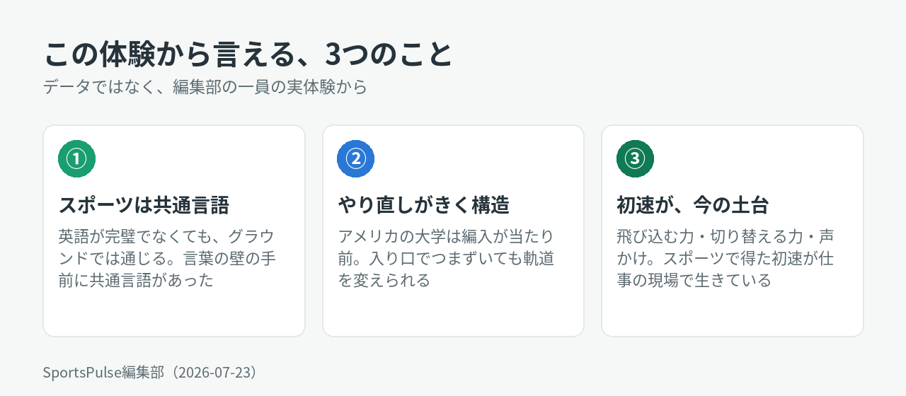 この体験から言える3つのこと